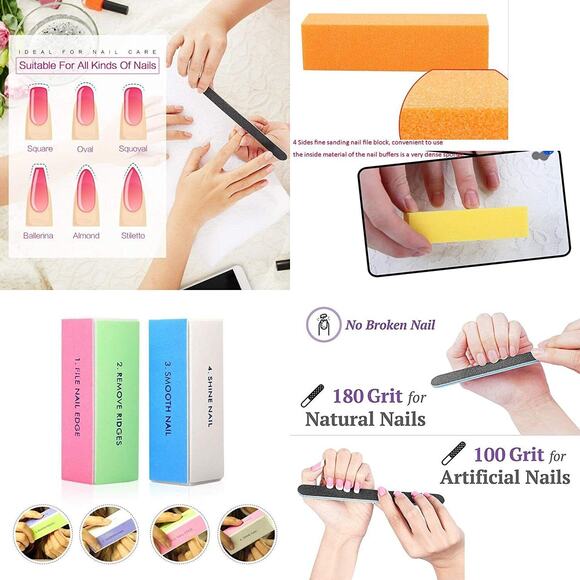 12pcs Nail Files and Buffers, Professional Manicure Tools, Nail Buffer Polishing - Picture 7 of 11